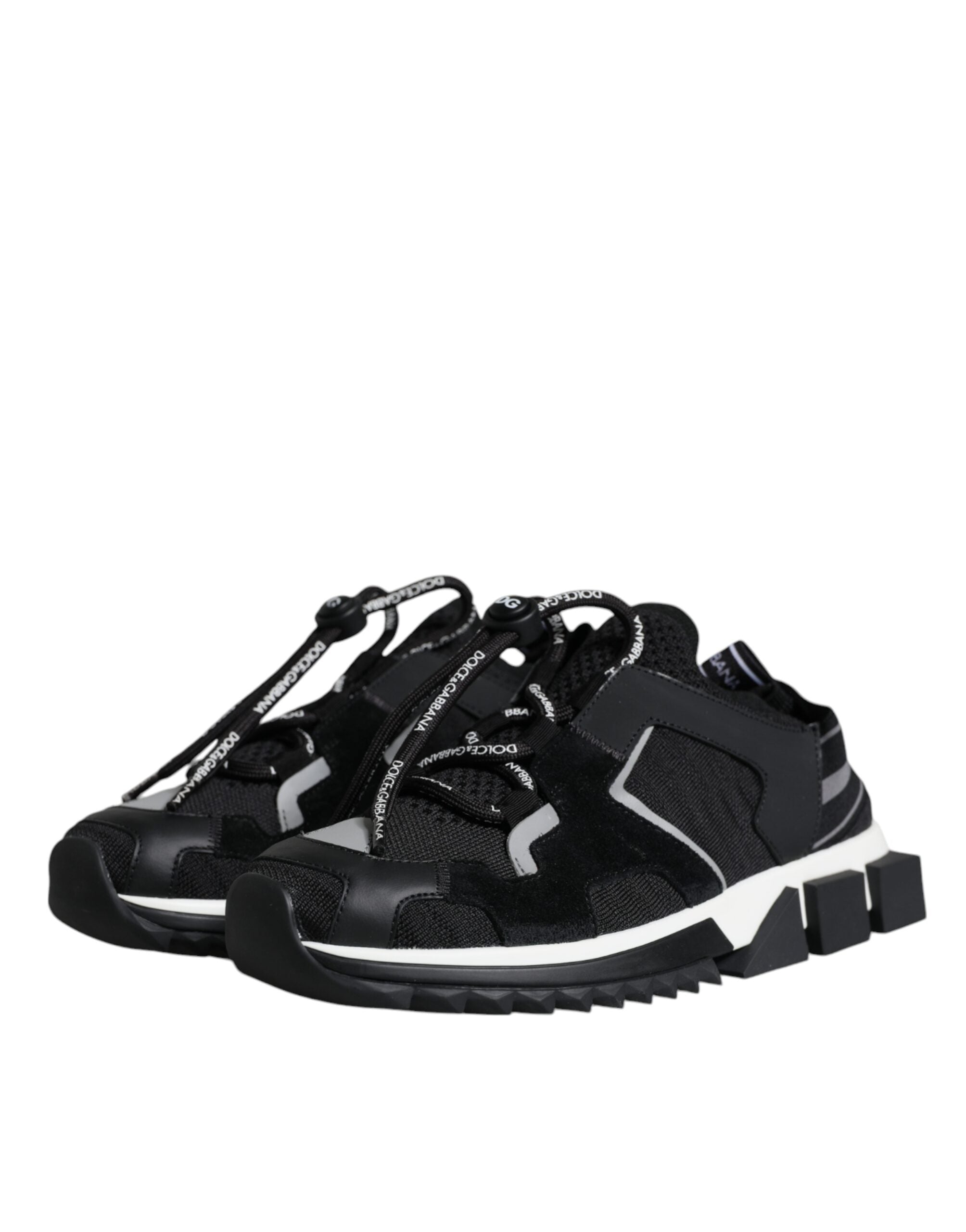 Dolce & Gabbana Black Mesh Sorrento Trekking Sneakers Women's Shoes