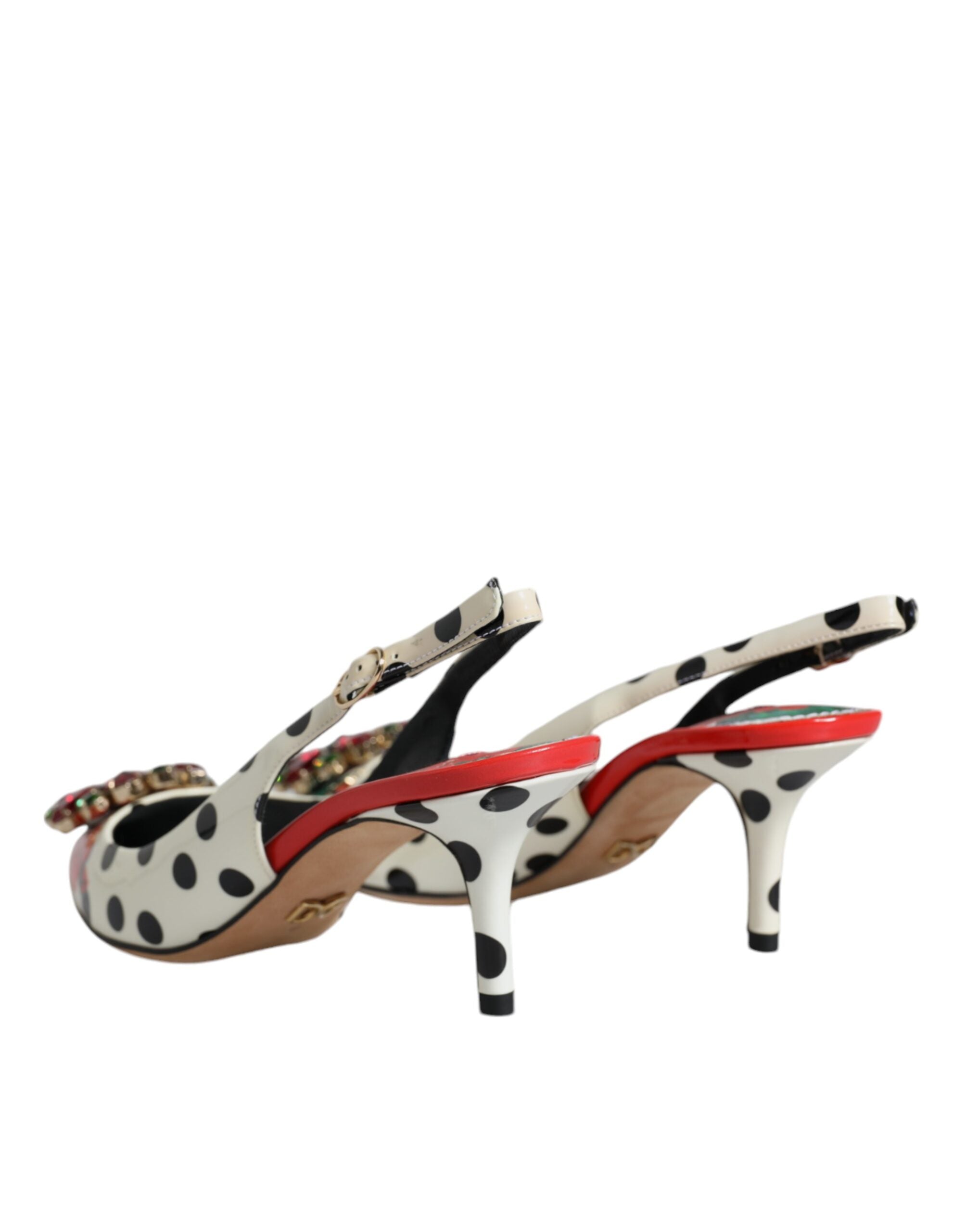 Dolce & Gabbana Multicolor Leather Crystal Heels Slingback Women's Shoes (Pre-Owned)