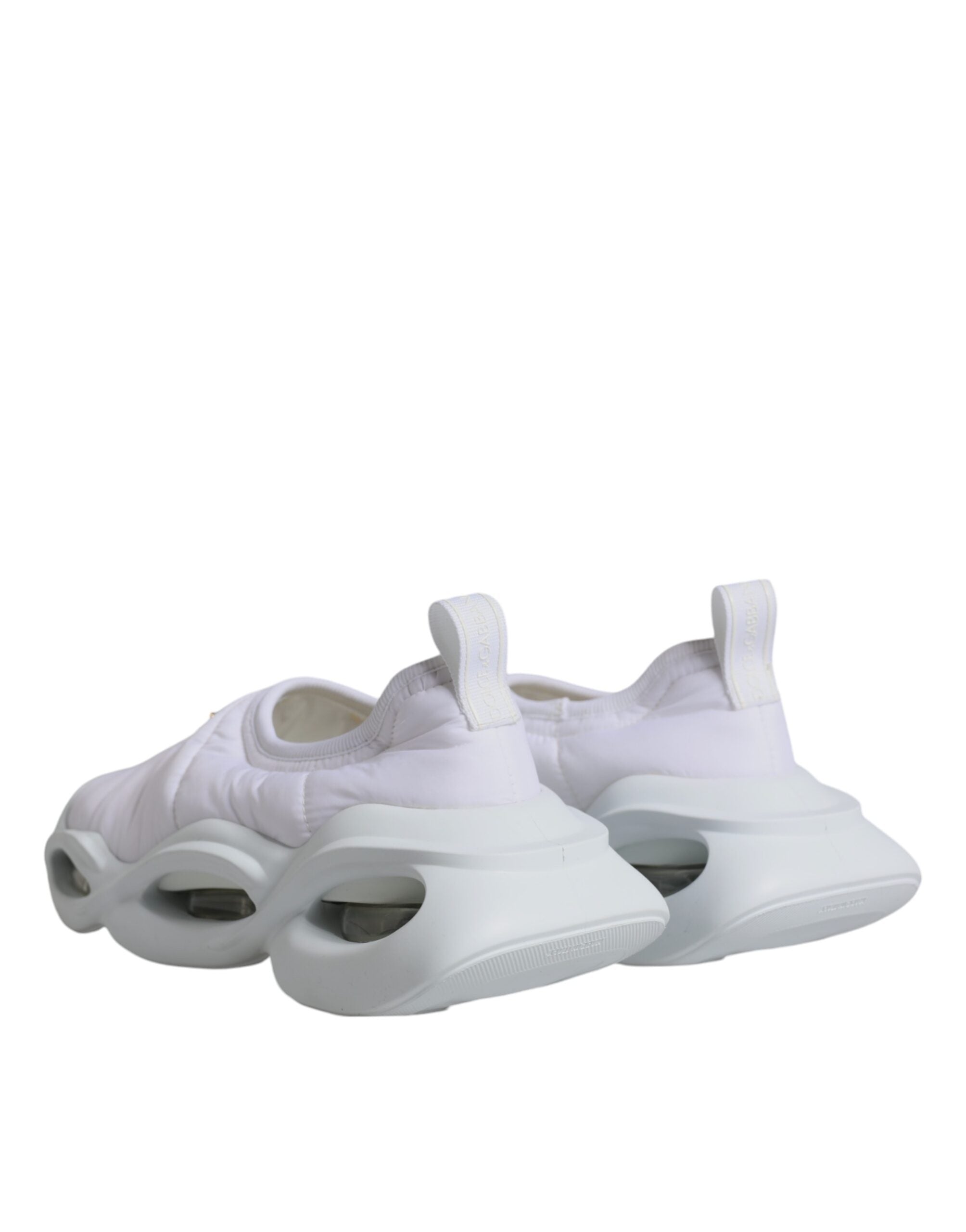 Dolce & Gabbana White Padded Fabric Low Top Sneakers Women's Shoes