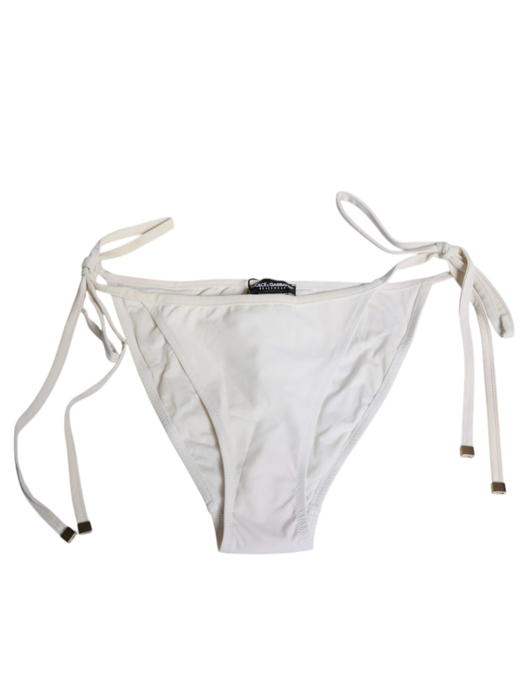 Dolce & Gabbana White Nylon Bottom Beachwear Swimwear Women's Bikini (Pre-Owned)