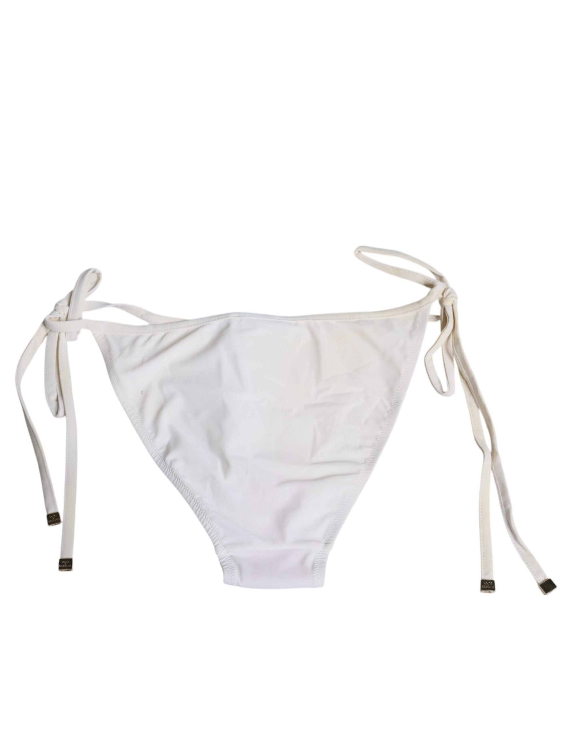 Dolce & Gabbana White Nylon Bottom Beachwear Swimwear Women's Bikini (Pre-Owned)