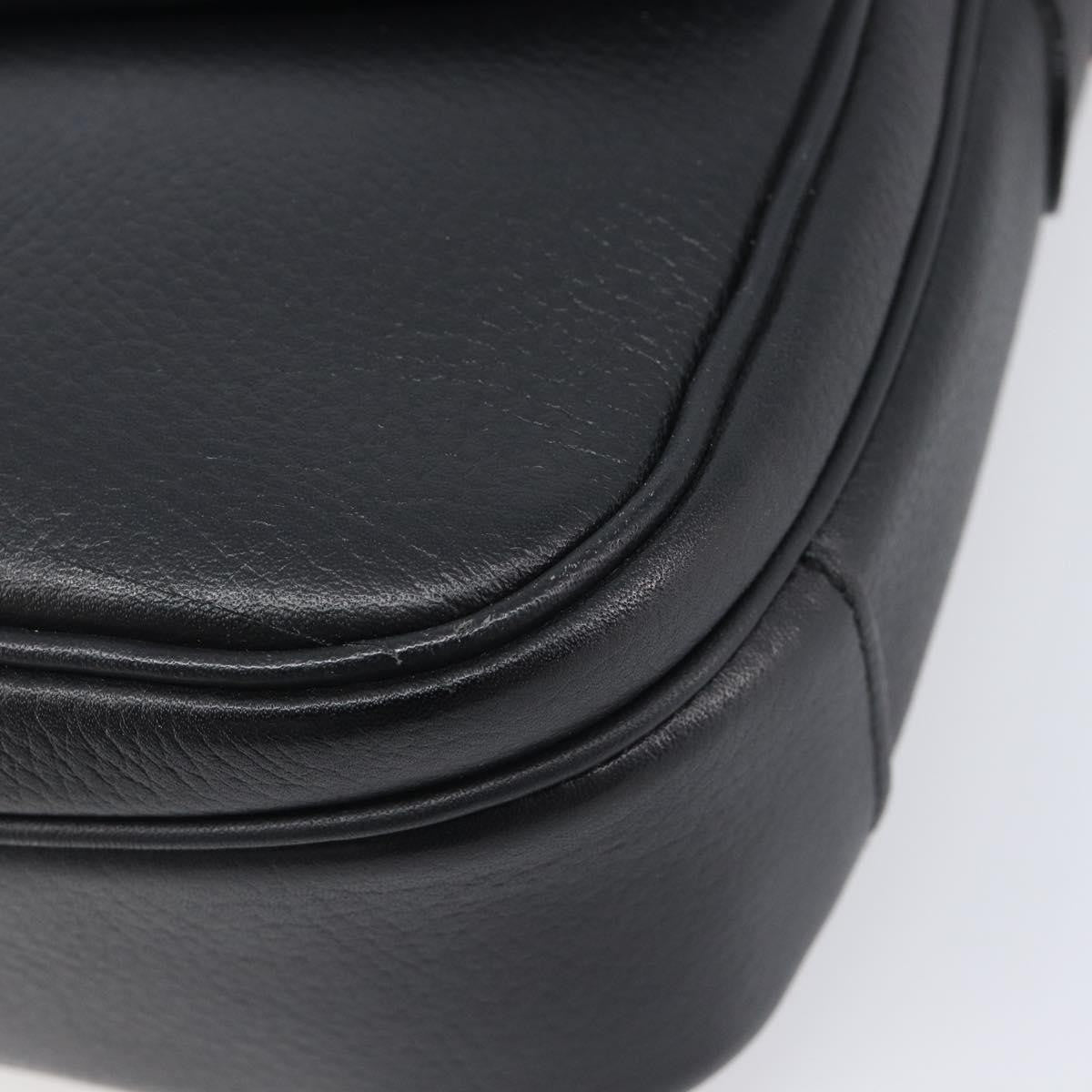 Burberry Shoulder Leather Black Leather Shoulder Bag Bag (Pre-Owned)