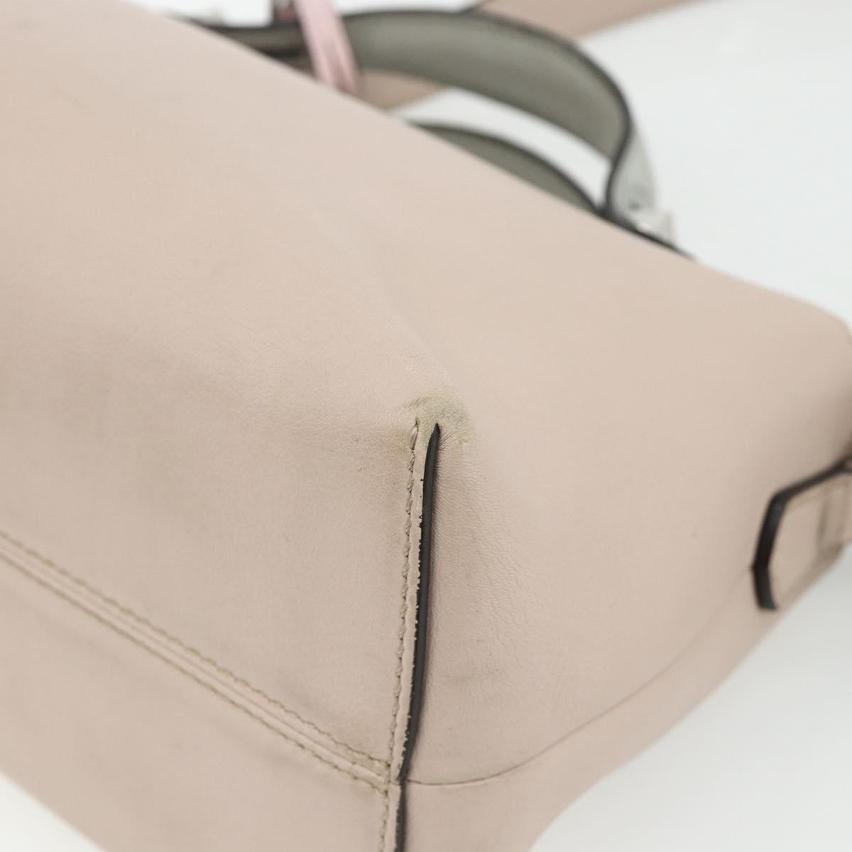 Fendi By The Way Satchel Leather Beige Leather Handbag (Pre-Owned)