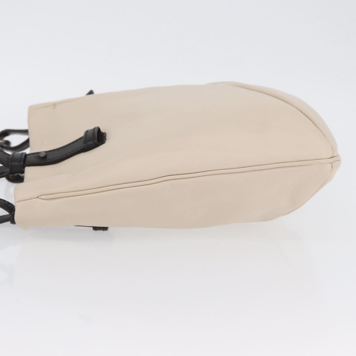 Saint Laurent Vintage Handbag Leather Beige Leather Handbag (Pre-Owned)