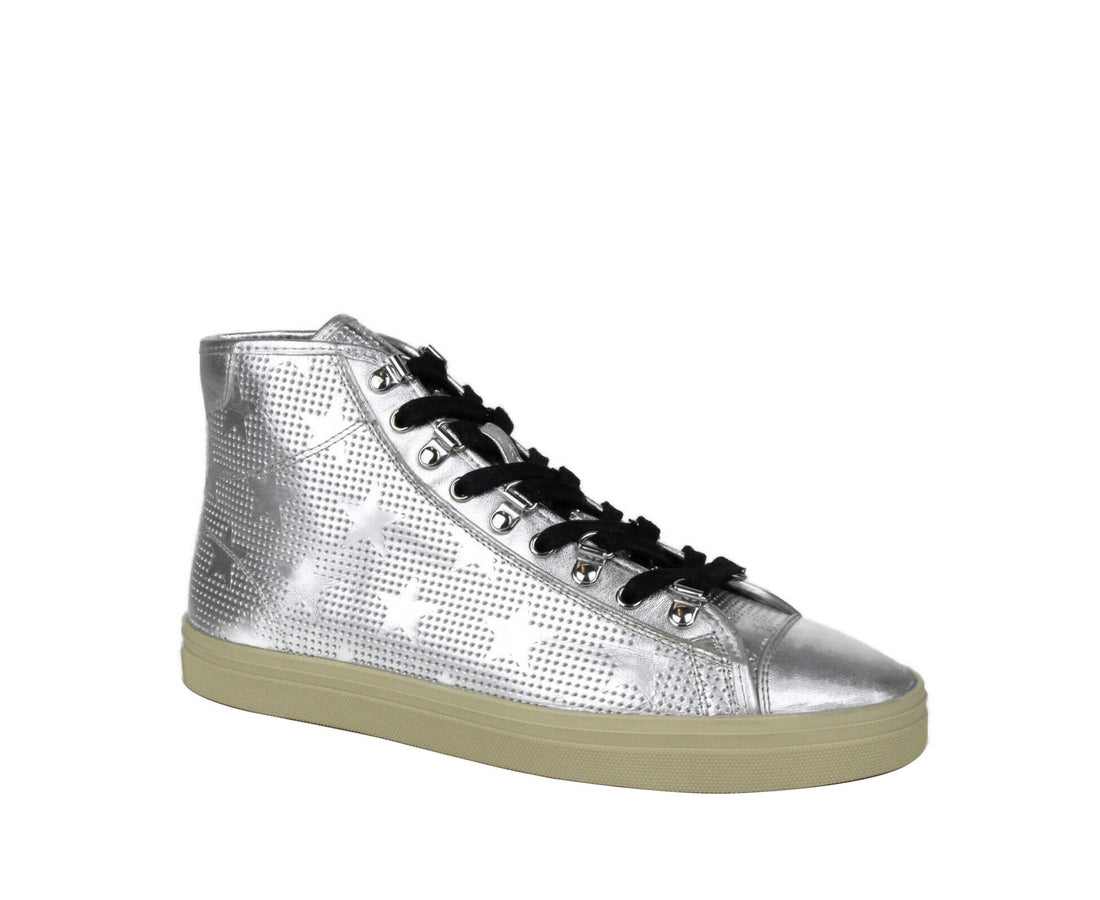 Metallic Leather Hi Top Sneaker
