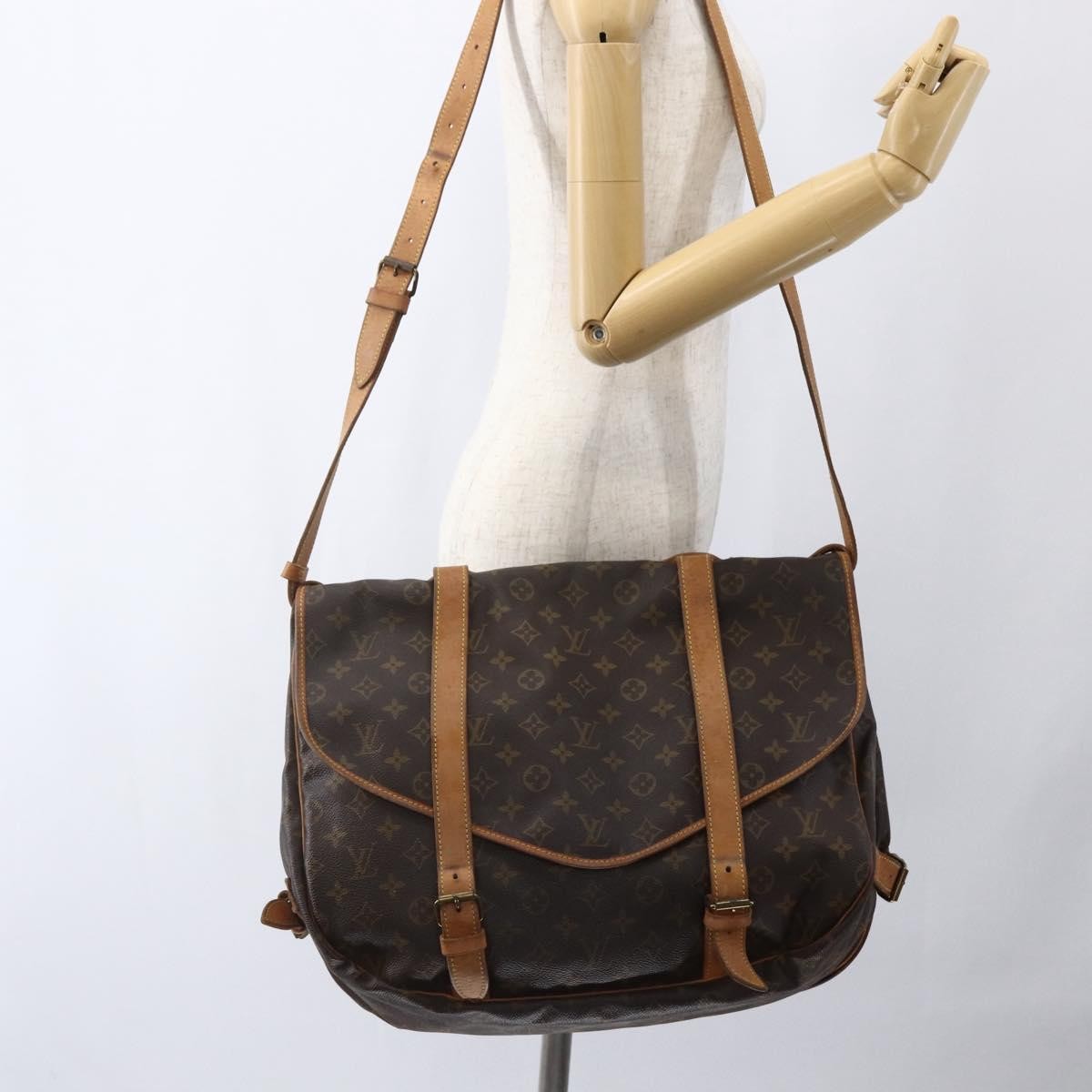Louis Vuitton Saumur Monogram Canvas Brown Canvas Shoulder Bag Bag (Pre-Owned)