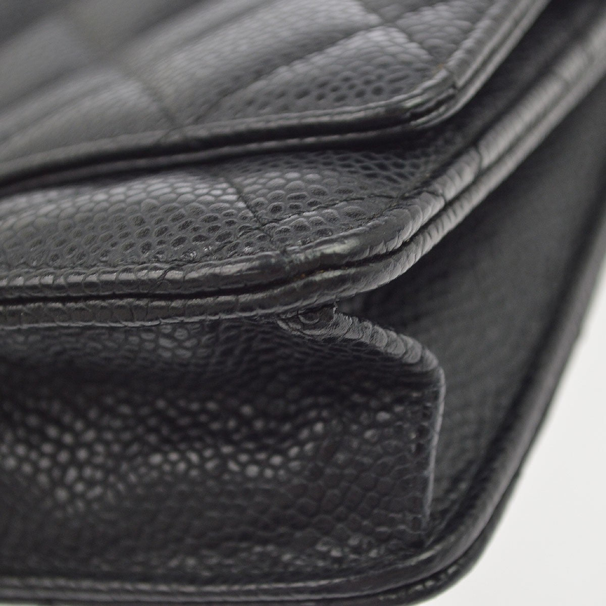 Chanel Vintage Wallet On Chain Quilted Lambskin Black Leather Crossbody Bag Bag (Pre-Owned)