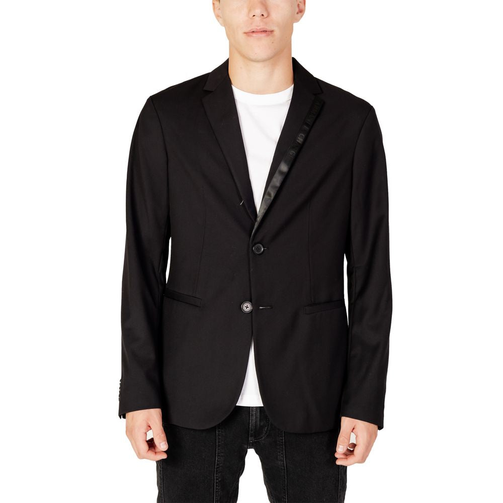 Armani Exchange Black Polyester Men's Blazer