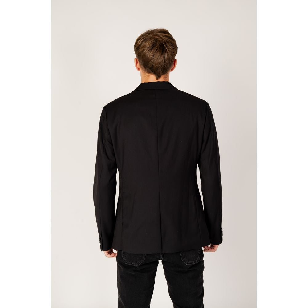 Armani Exchange Black Polyester Men's Blazer