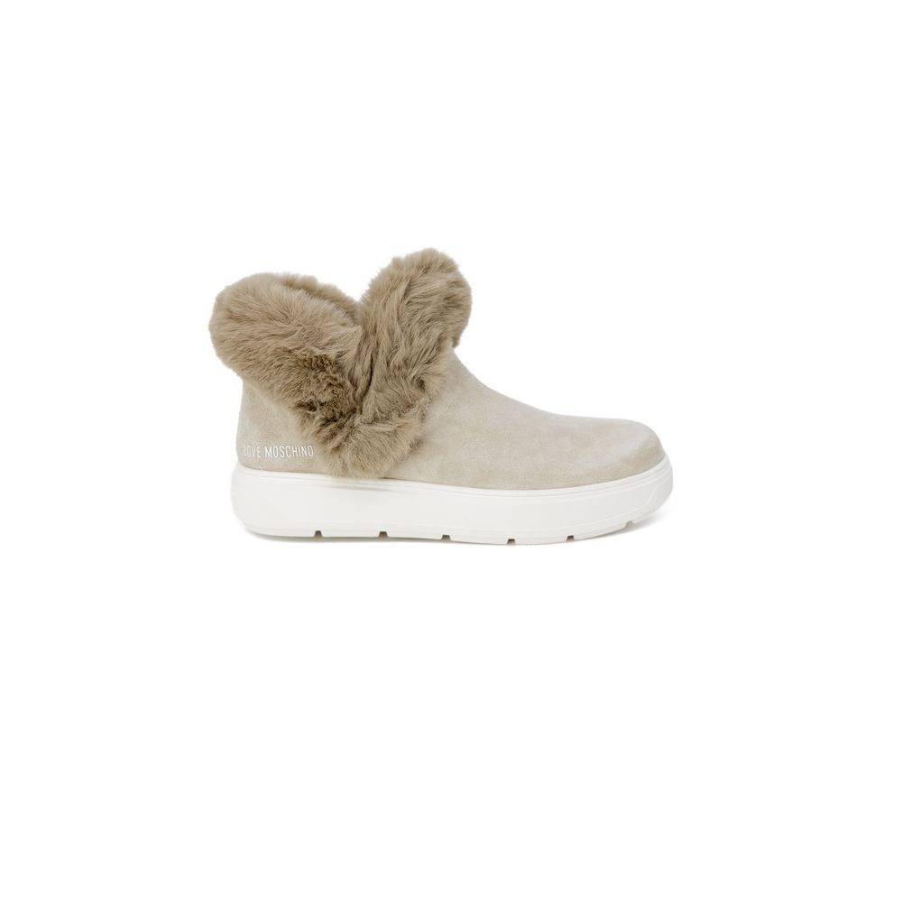 Love Moschino Beige Leather Women's Sneaker