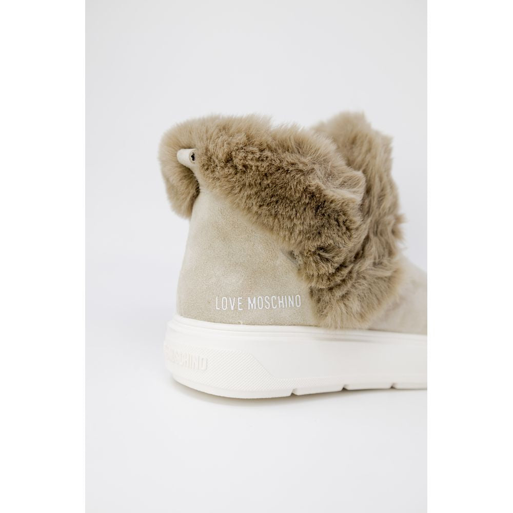 Love Moschino Beige Leather Women's Sneaker