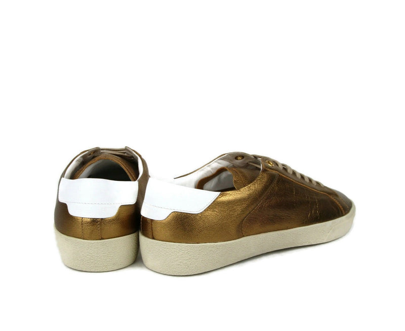 Saint Laurent Men's Bronze Metallic Leather SL06 Sneakers (41 EU / 8 US)