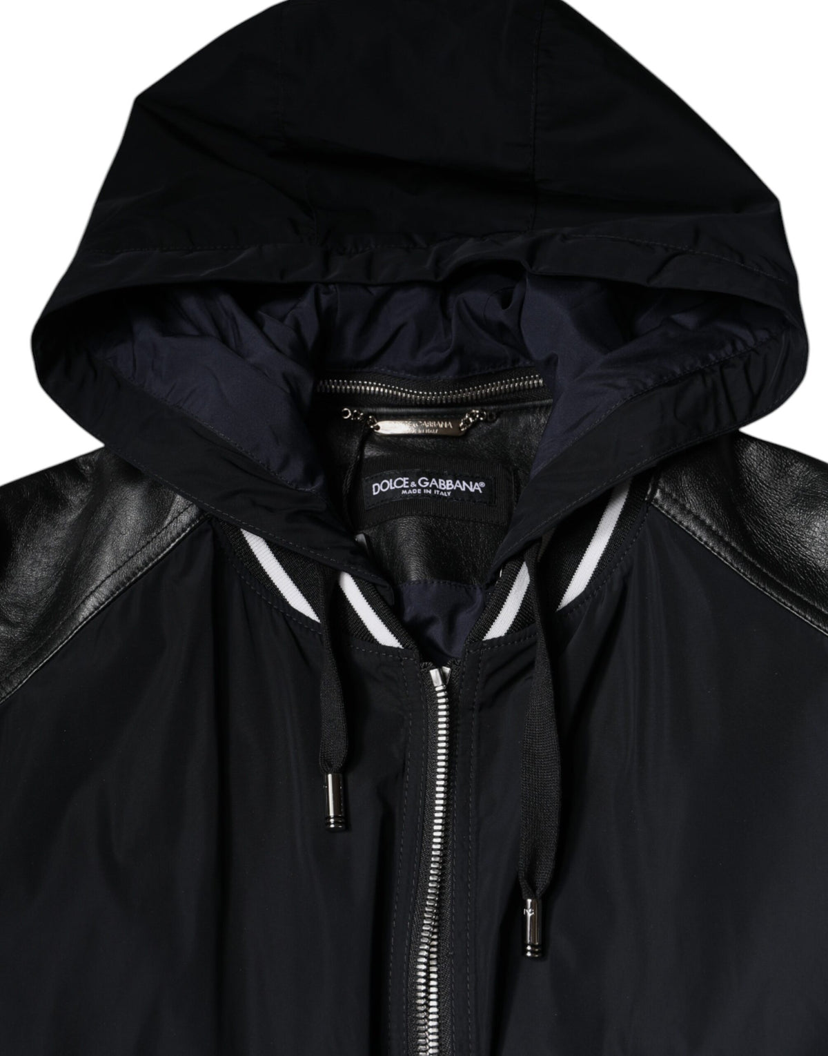 Dolce & Gabbana Black Hooded Full Zip Men Bomber Men's Jacket (Pre-Owned)