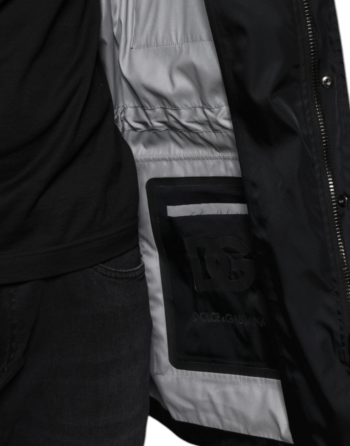 Dolce & Gabbana Black Nylon Winter Men Parka Coat Men's Jacket