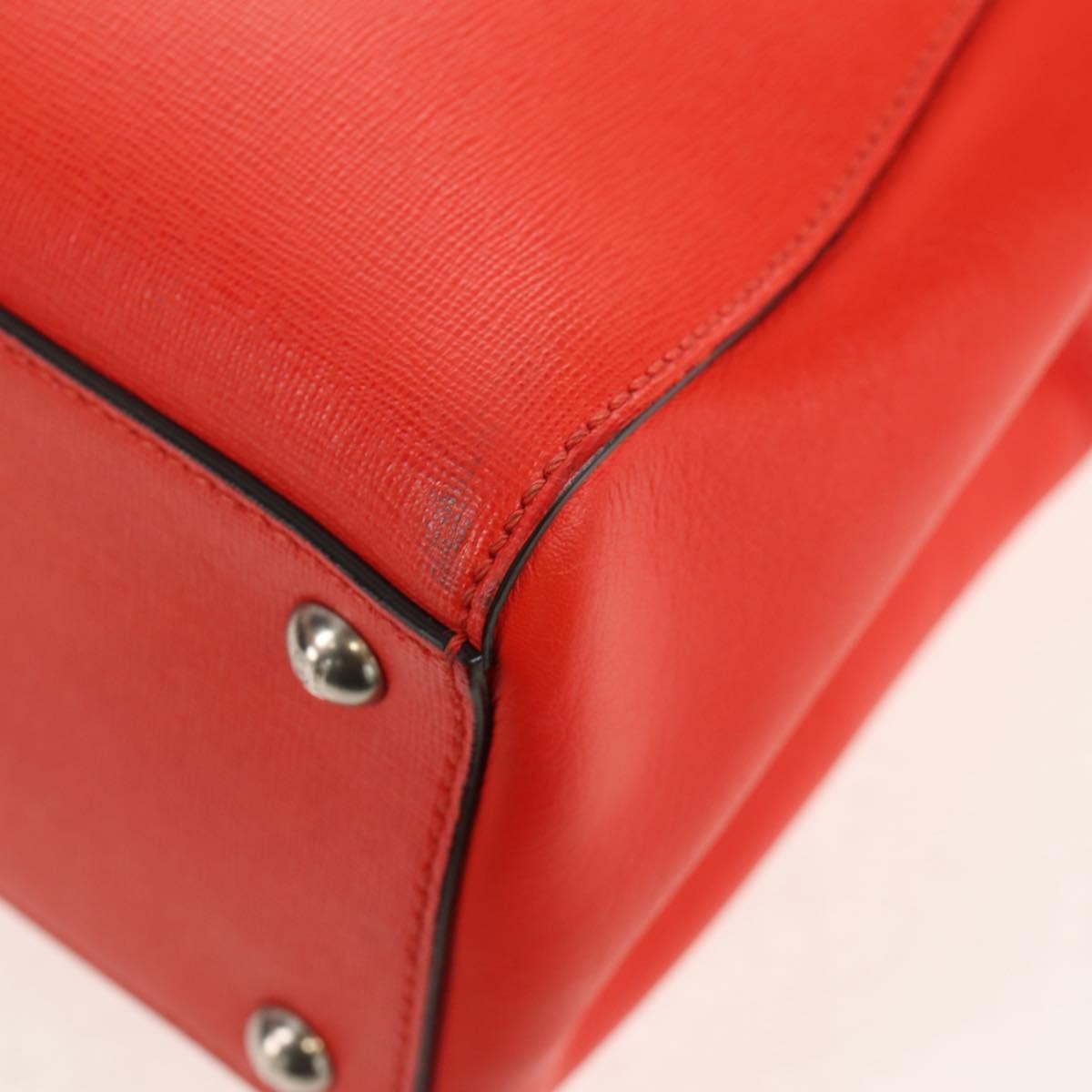 Fendi 2Jours Leather Red Leather Tote Bag Bag (Pre-Owned)