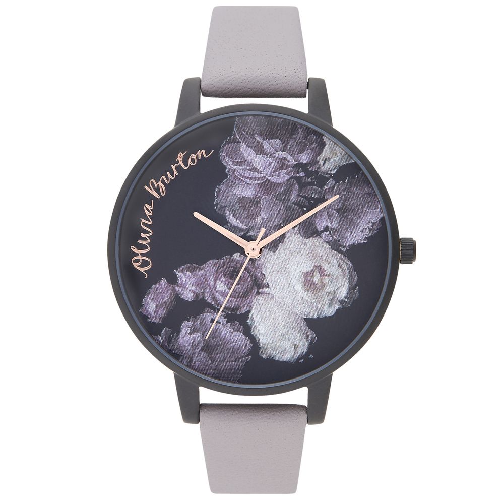 Olivia Burton Gray Synthetic Leather Women's Watch