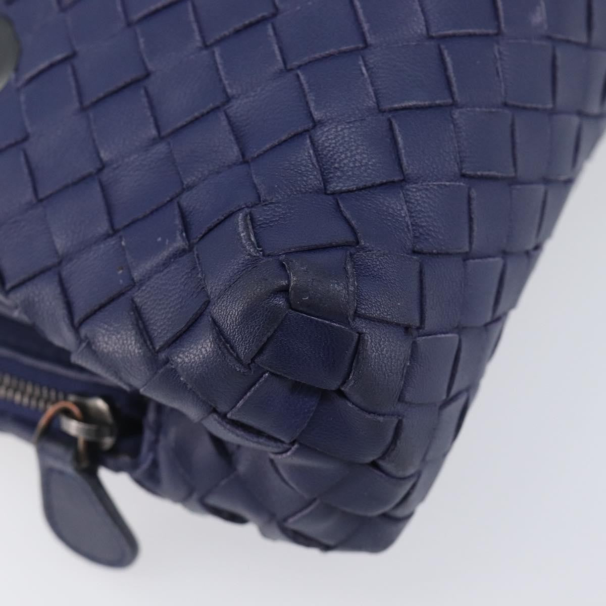 Bottega Veneta Compartment Chain Intrecciato Nappa Blue Leather Shoulder Bag Bag (Pre-Owned)