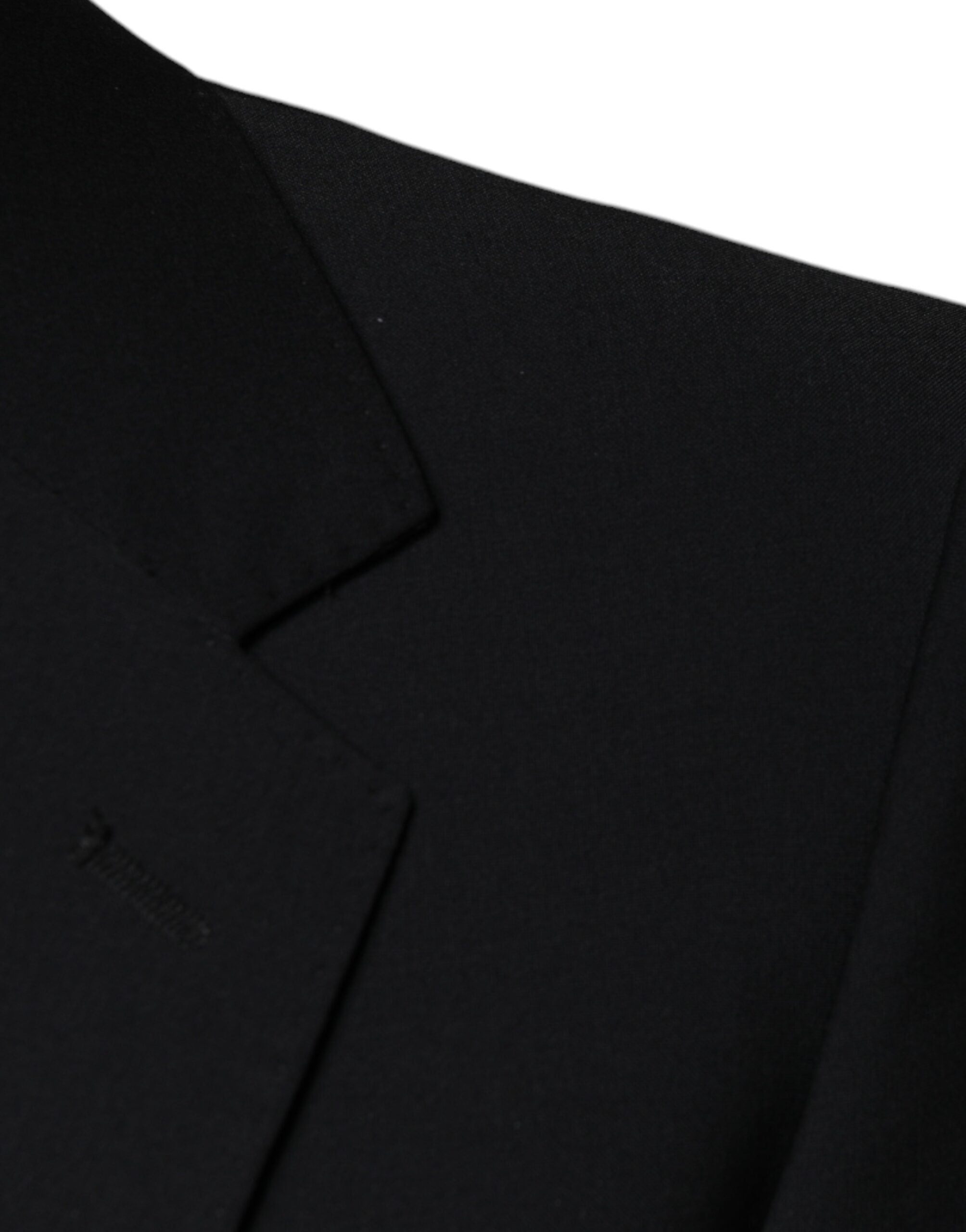 Dolce & Gabbana Black Wool 3 Piece Slim Fit Formal Men Men's Suit