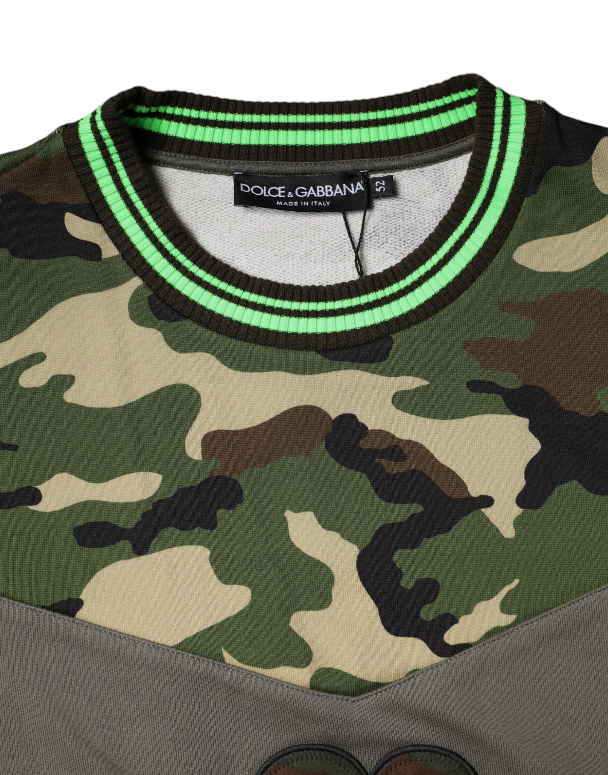Dolce & Gabbana Multicolor Camouflage Sweatshirt Men's Sweater
