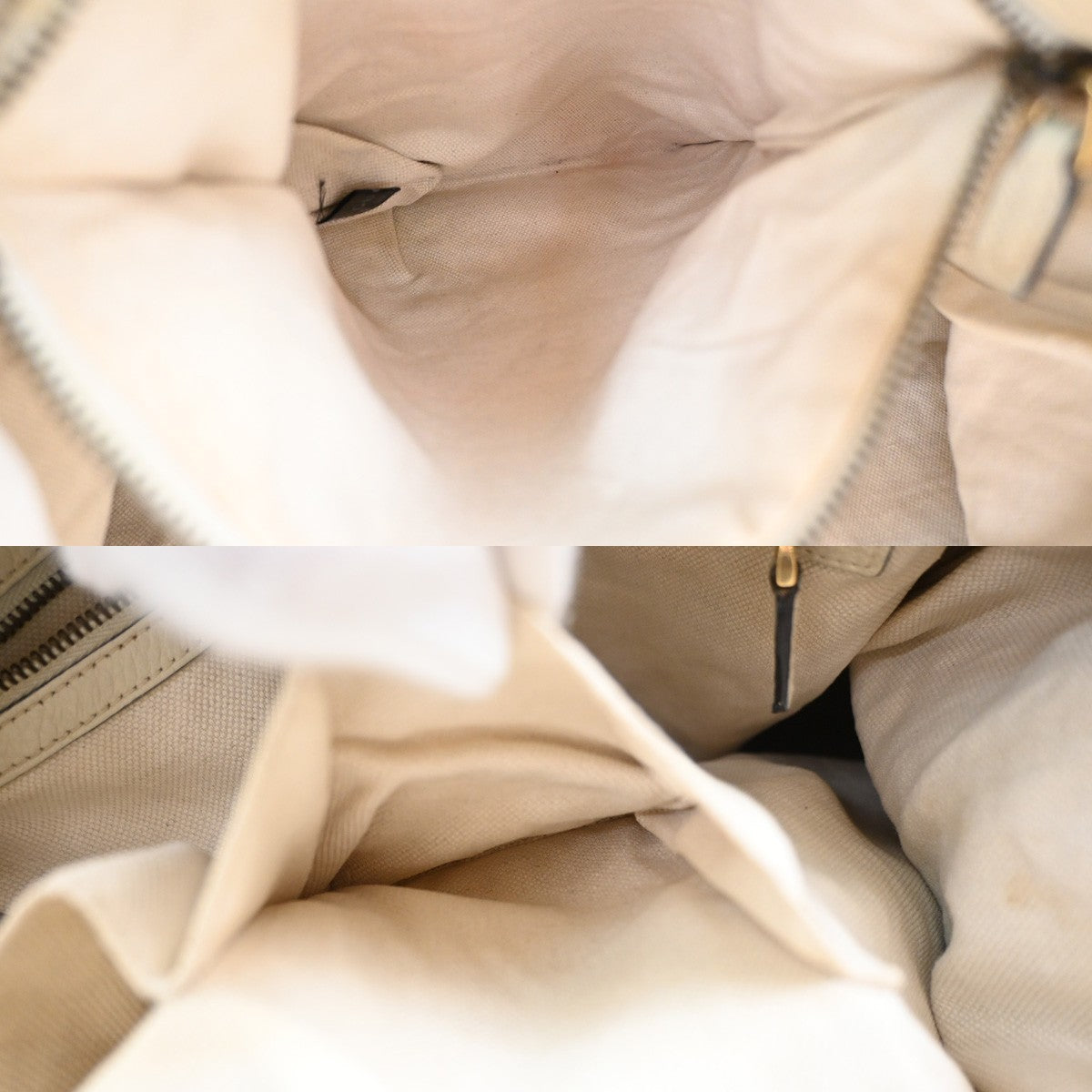Gucci Twill Satchel Leather White Leather Shoulder Bag Bag (Pre-Owned)