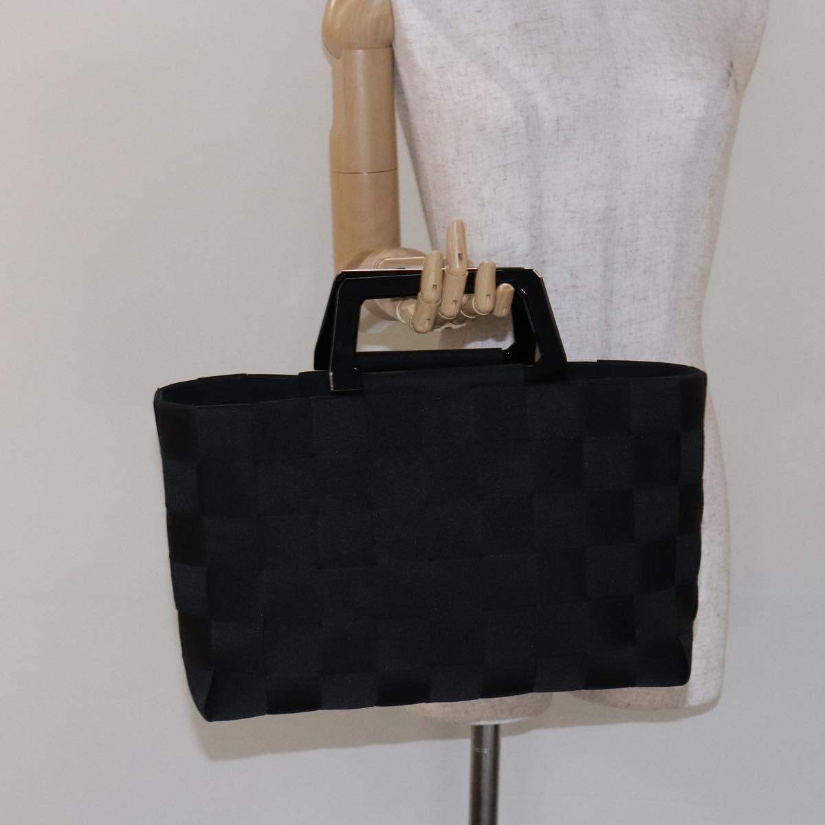 Salvatore Ferragamo Vintage Canvas Black Canvas Handbag (Pre-Owned)