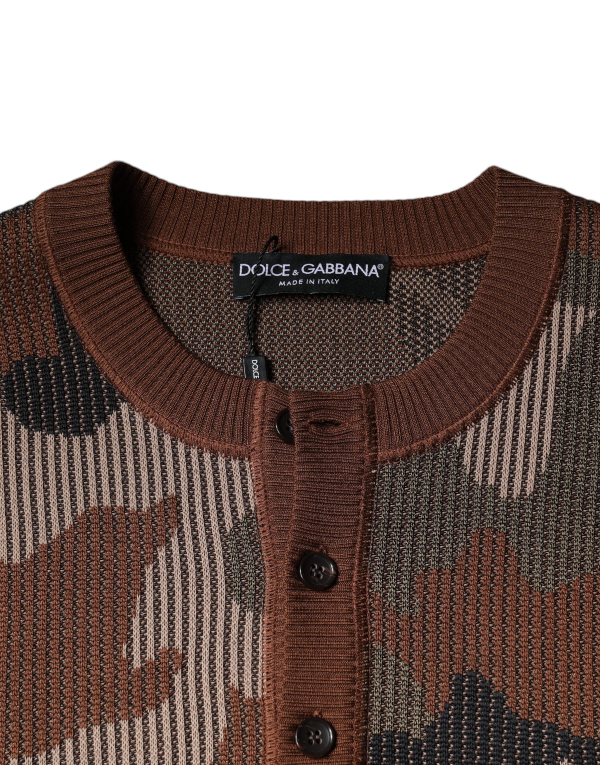 Dolce & Gabbana Multicolor Camouflage Men Pullover Men's Sweater