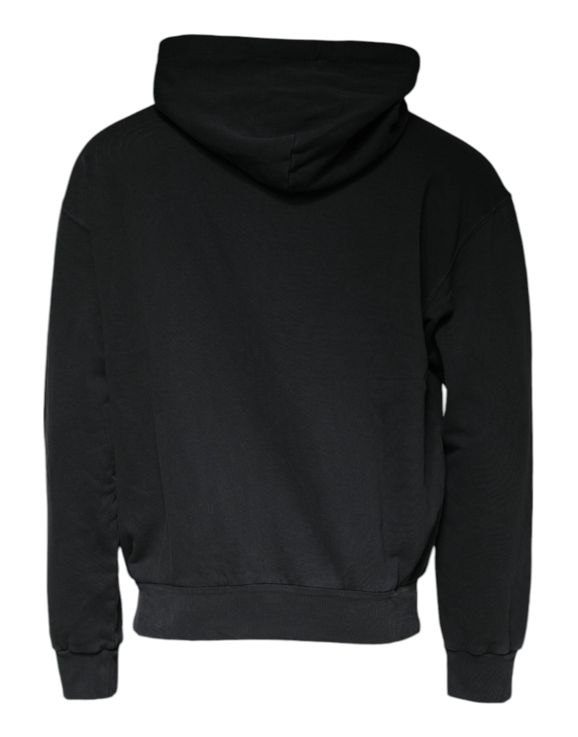 Dolce & Gabbana Black Logo Plaque Hooded Full Zip Men's Sweater (Pre-Owned)