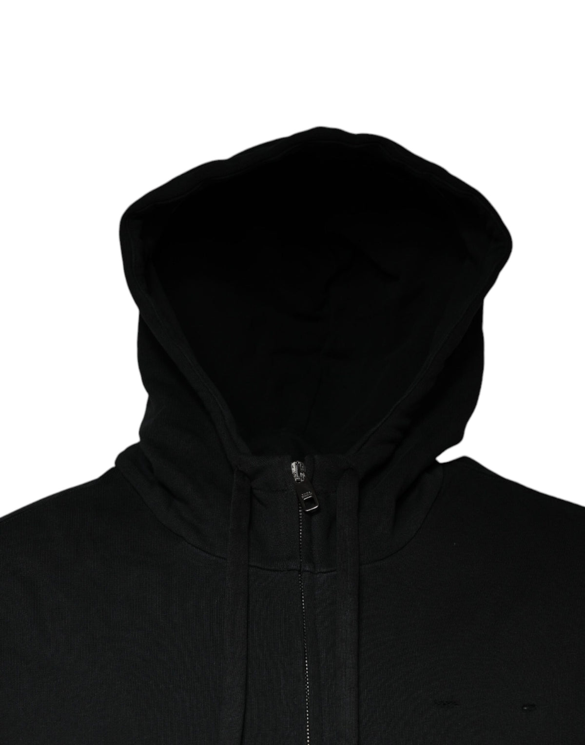 Dolce & Gabbana Black Logo Plaque Hooded Full Zip Men's Sweater (Pre-Owned)