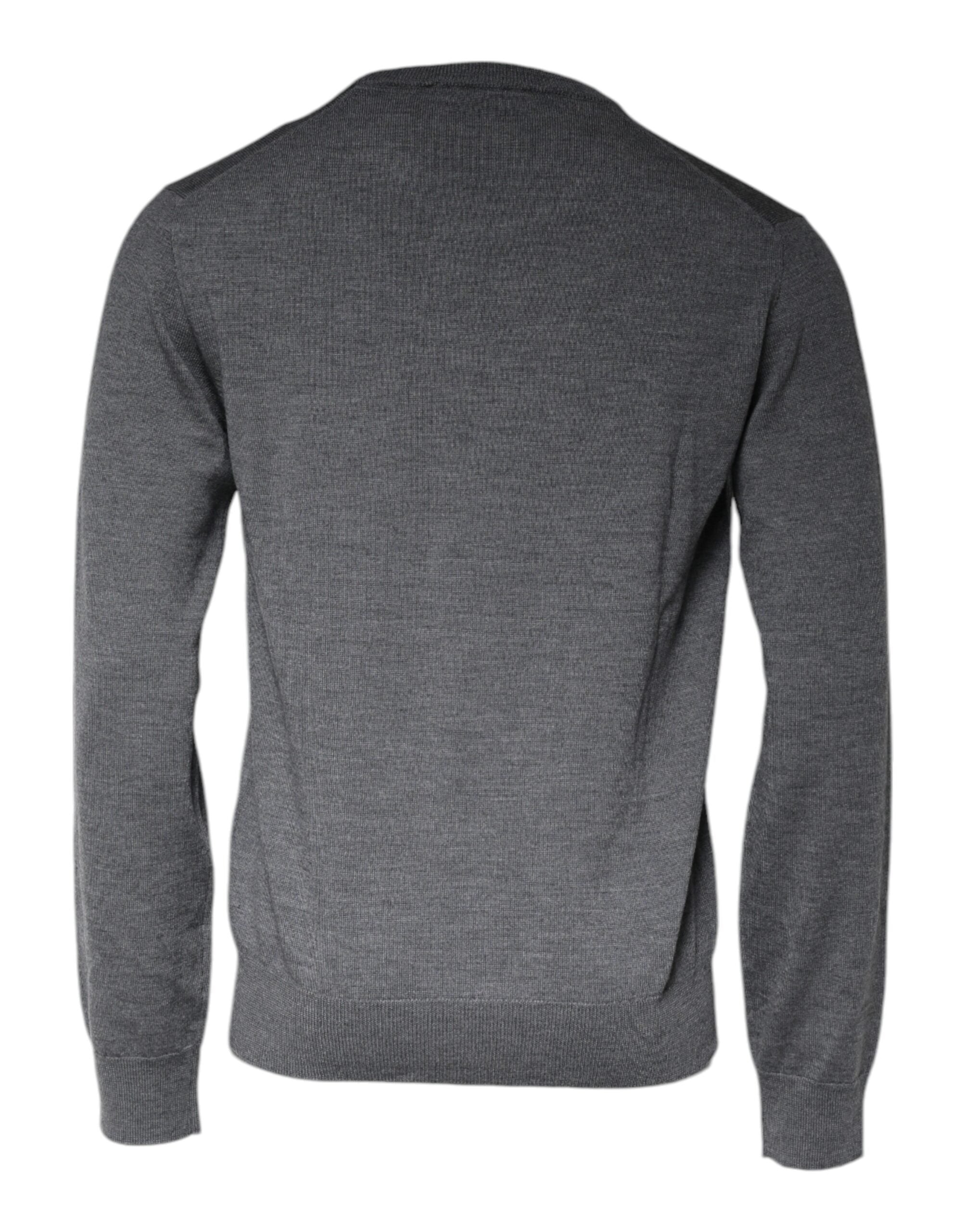 Dolce & Gabbana Dark Gray Wool Crew Neck Pullover Men's Sweater