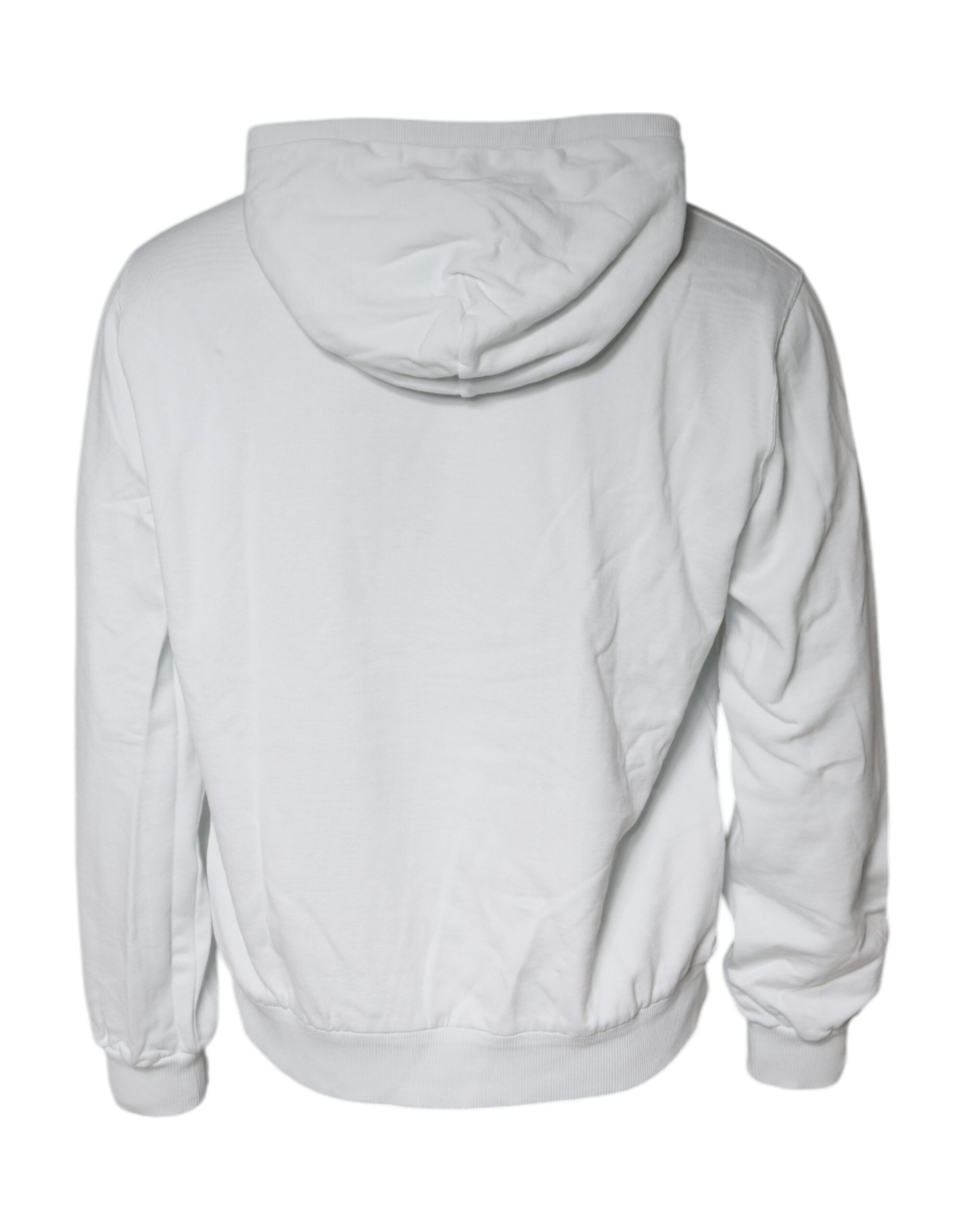 Dolce & Gabbana White Caesar Cotton Hooded Pullover Men's Sweater (Pre-Owned)