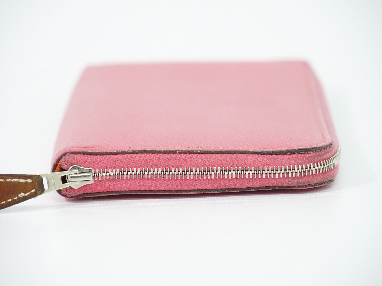Hermes Azap Zip Around Silk'in Leather Pink Leather Wallets Accessory (Pre-Owned)