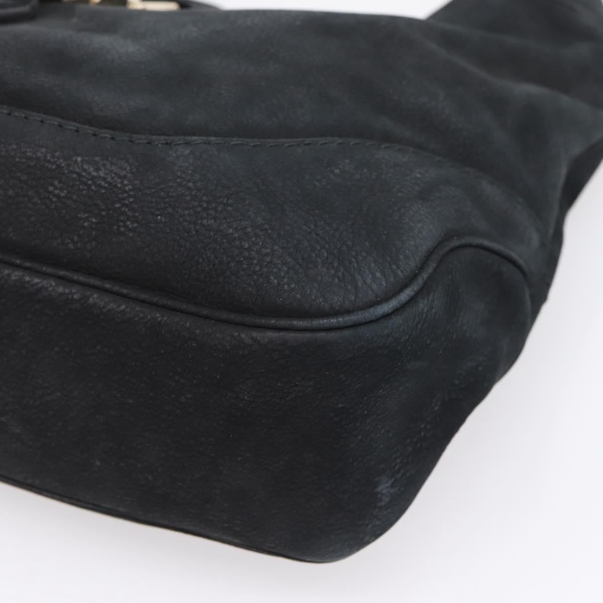 Gucci Jackie O Suede Black Leather Handbag (Pre-Owned)