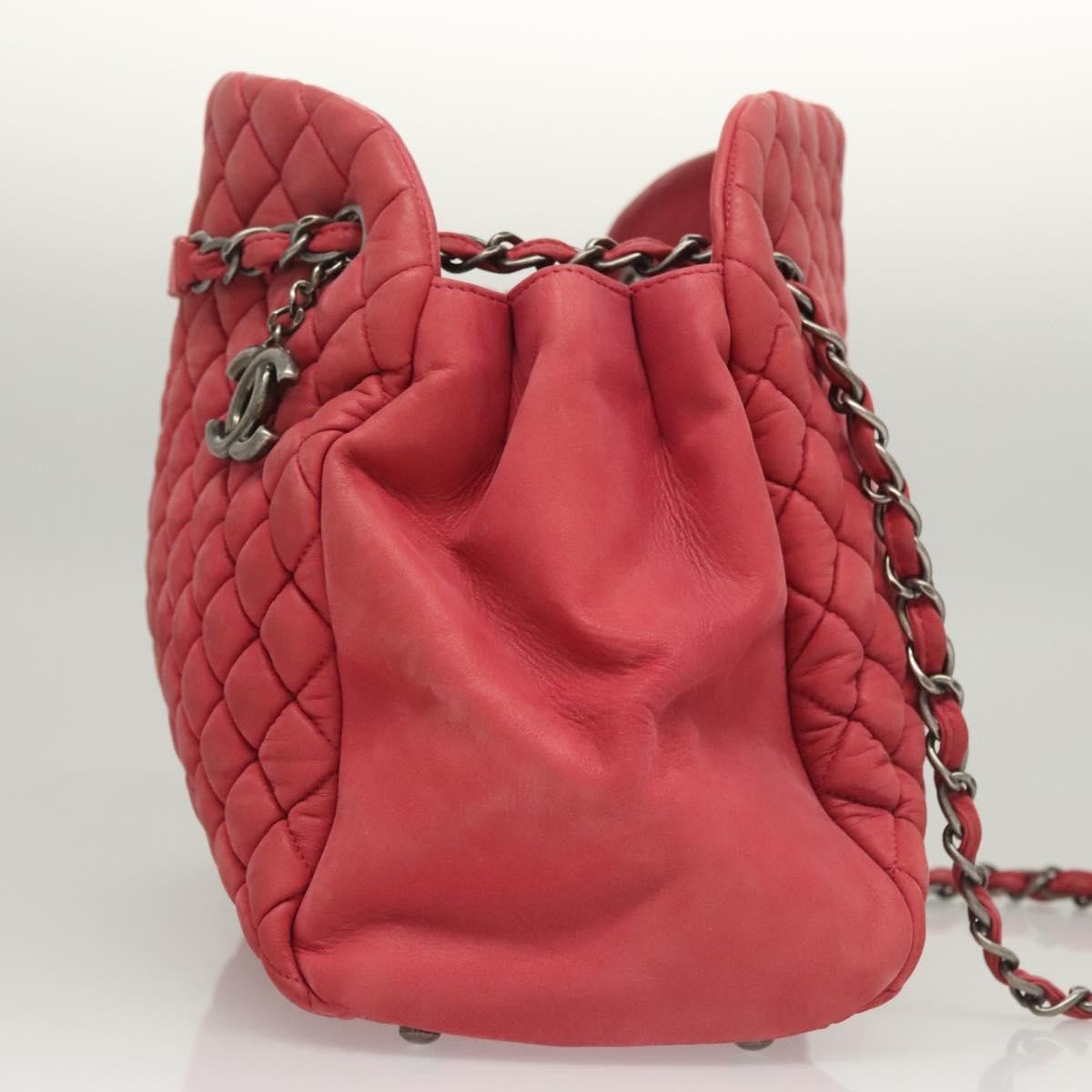 Chanel Matelasse Chain Leather Pink Leather Shoulder Bag Bag (Pre-Owned)