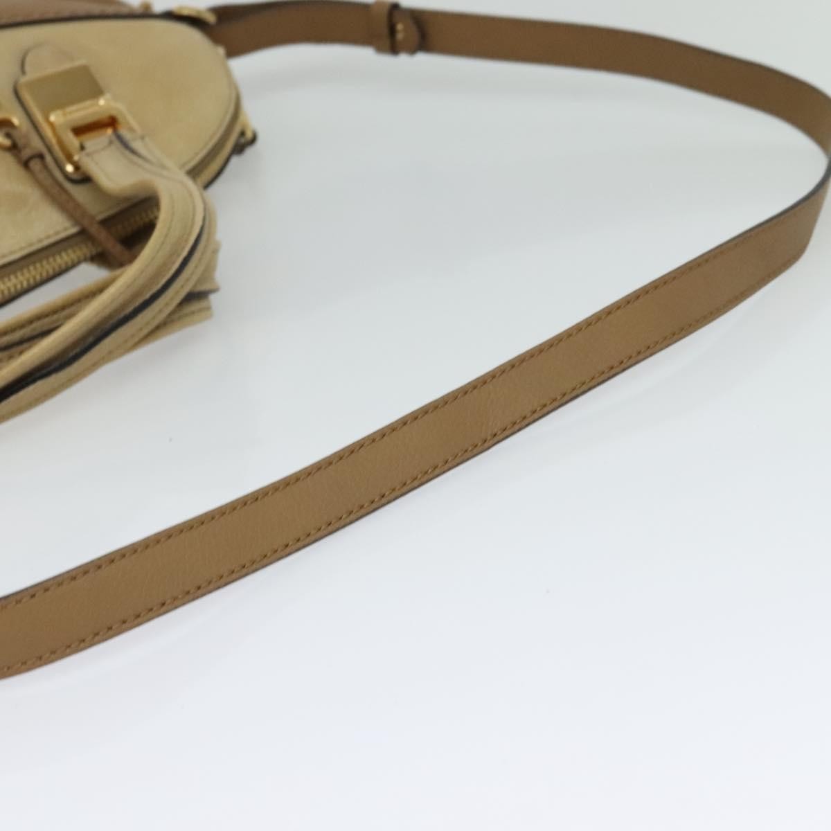 Chloe Angie Tote Leather Brown Leather Tote Bag Bag (Pre-Owned)