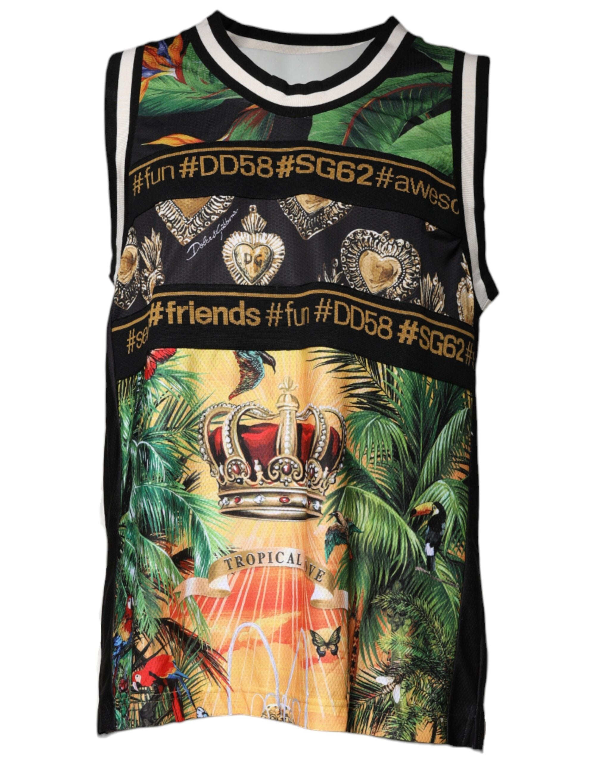 Dolce & Gabbana Multicolor Tropical Sleeveless Tank Men's T-shirt