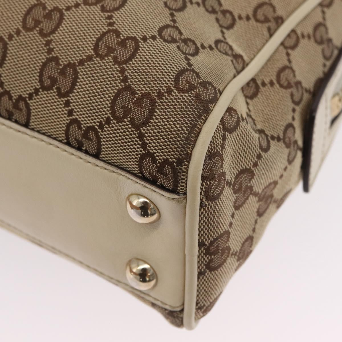 Gucci New Britt Boston Gg Canvas Beige Canvas Handbag (Pre-Owned)