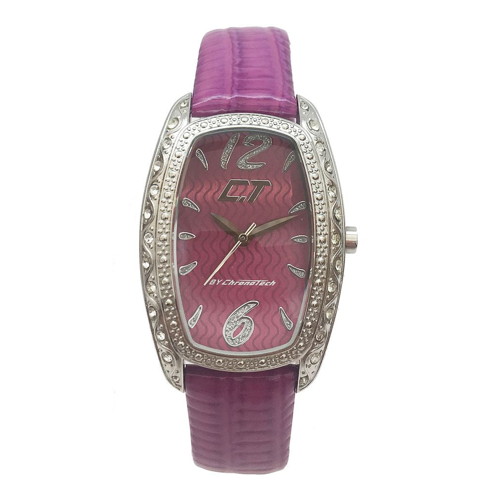 Chronotech Purple Leather Women's Watch