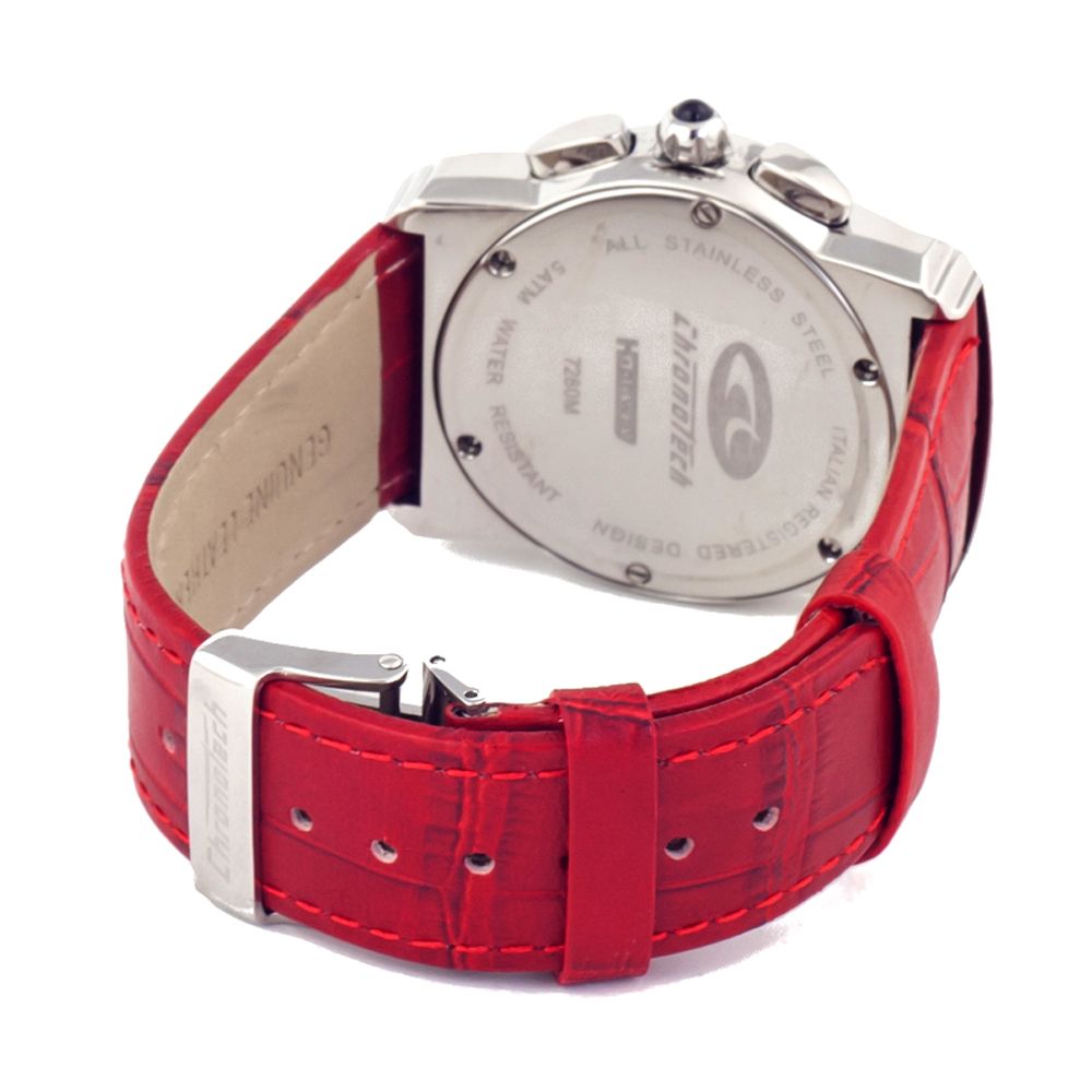 Chronotech Red Leather Women's Watch