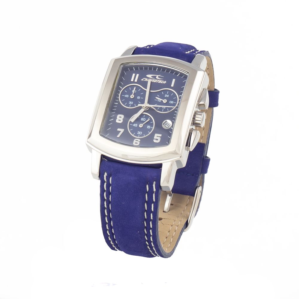 Chronotech Blue Leather Women's Watch