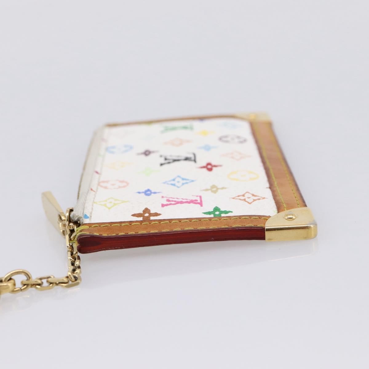 Louis Vuitton Pochette Clés Monogram Canvas White Canvas Wallets Accessory (Pre-Owned)
