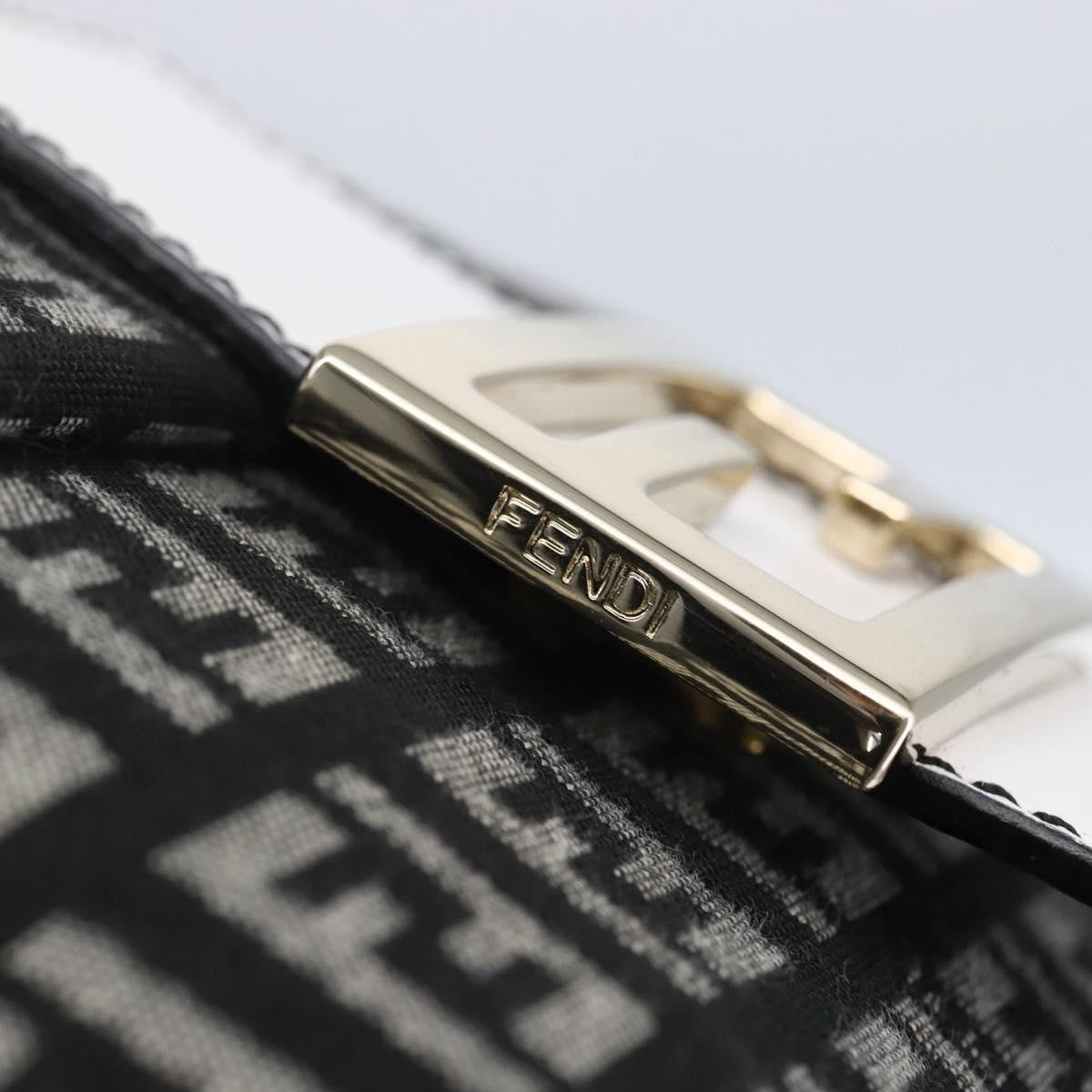 Fendi Vintage Flap Zucchino Canvas Black Canvas Shoulder Bag Bag (Pre-Owned)