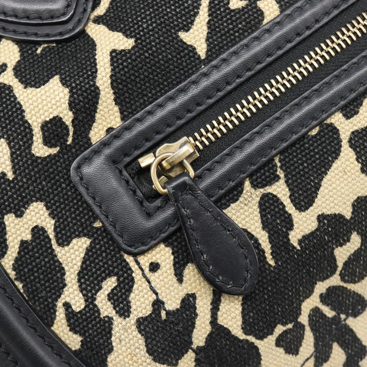 Celine Luggage Printed Canvas And Leather Black Leather Handbag (Pre-Owned)