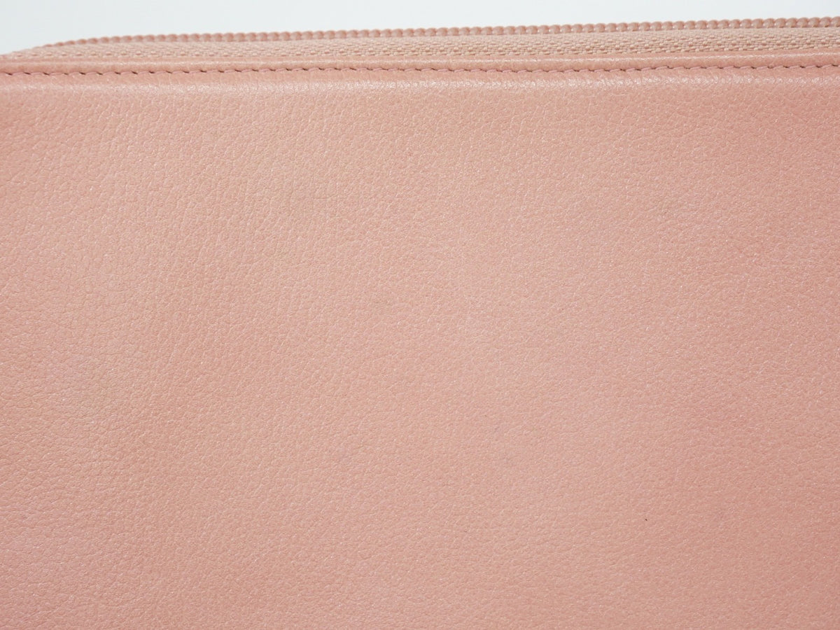 Chanel Camellia Zip Around Organizer Leather Pink Leather Wallets Accessory (Pre-Owned)