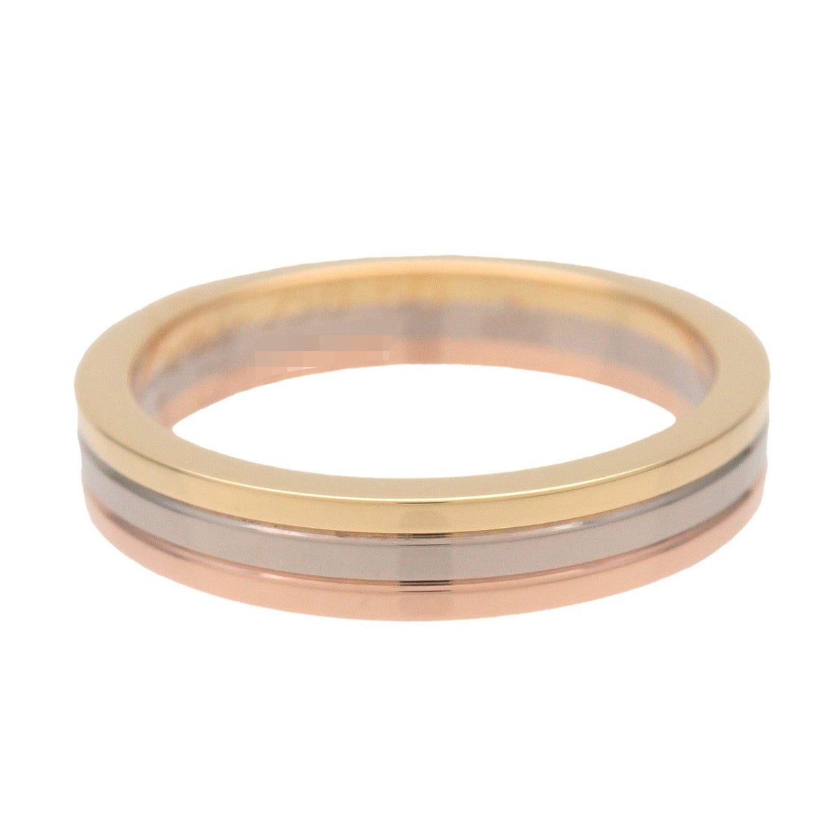 Cartier Vendome Louis Cartier Wedding Band 18K Tricolor Gold Multicolour Yellow_Gold Ring Jewelry (Pre-Owned)