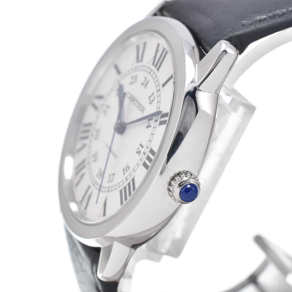 Cartier Ronde Solo De Cartier Automatic Stainless Steel And Leather Watch (Pre-Owned)