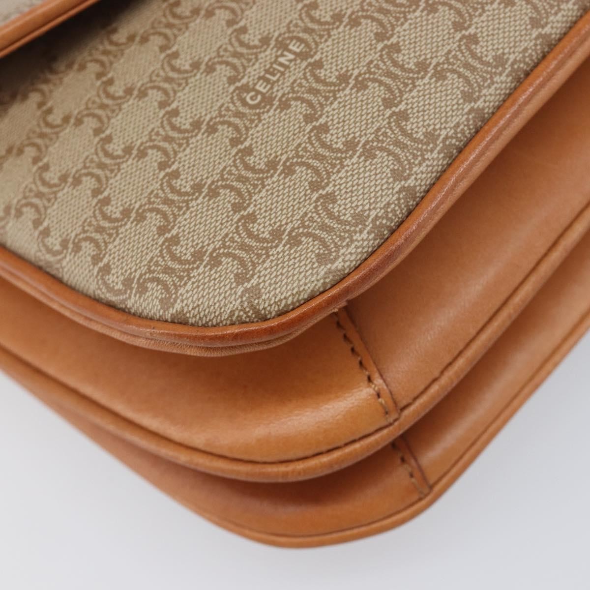 Celine Vintage Macadam Canvas And Leather Beige Canvas Shoulder Bag Bag (Pre-Owned)