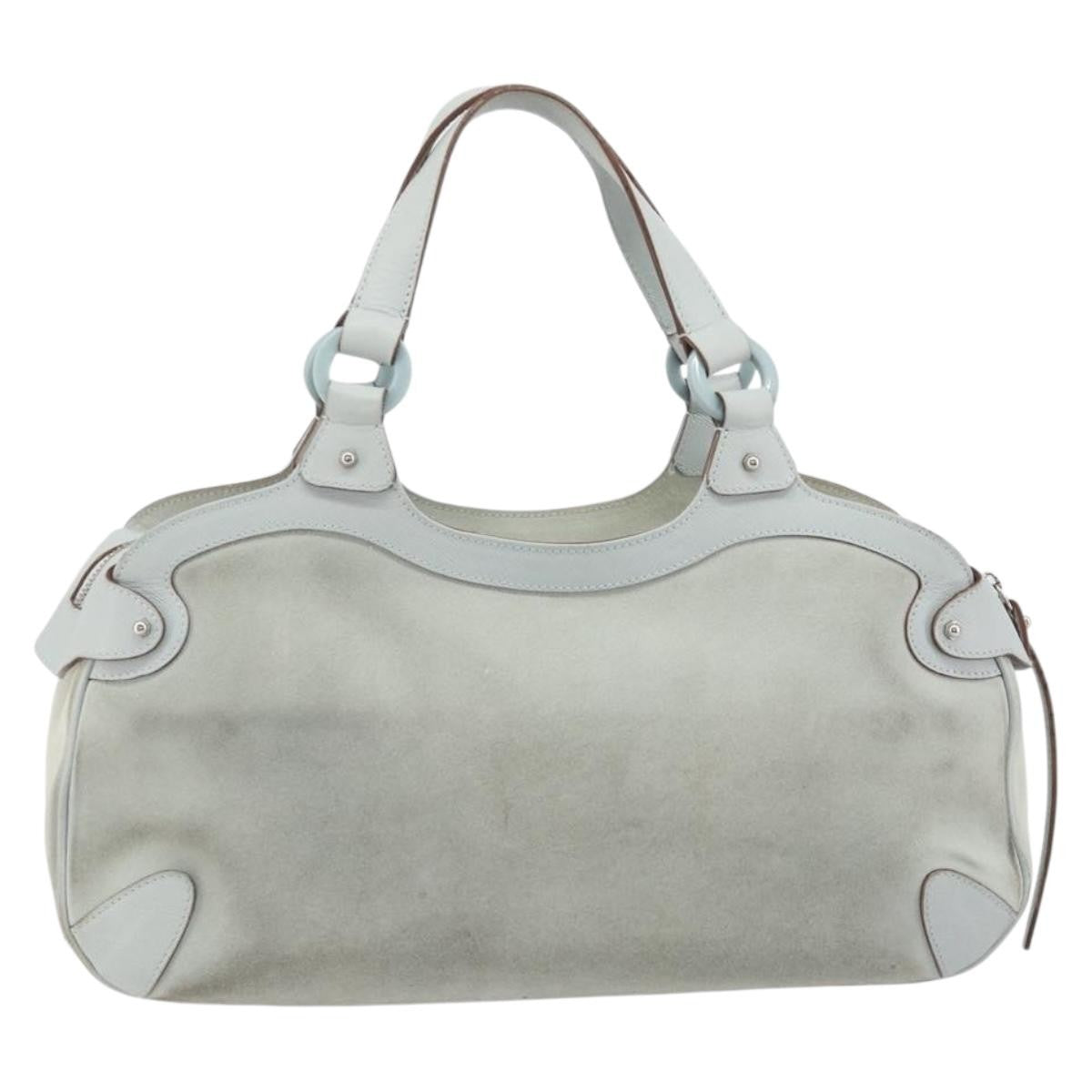 Salvatore Ferragamo Gancini Suede Blue Suede Handbag (Pre-Owned)