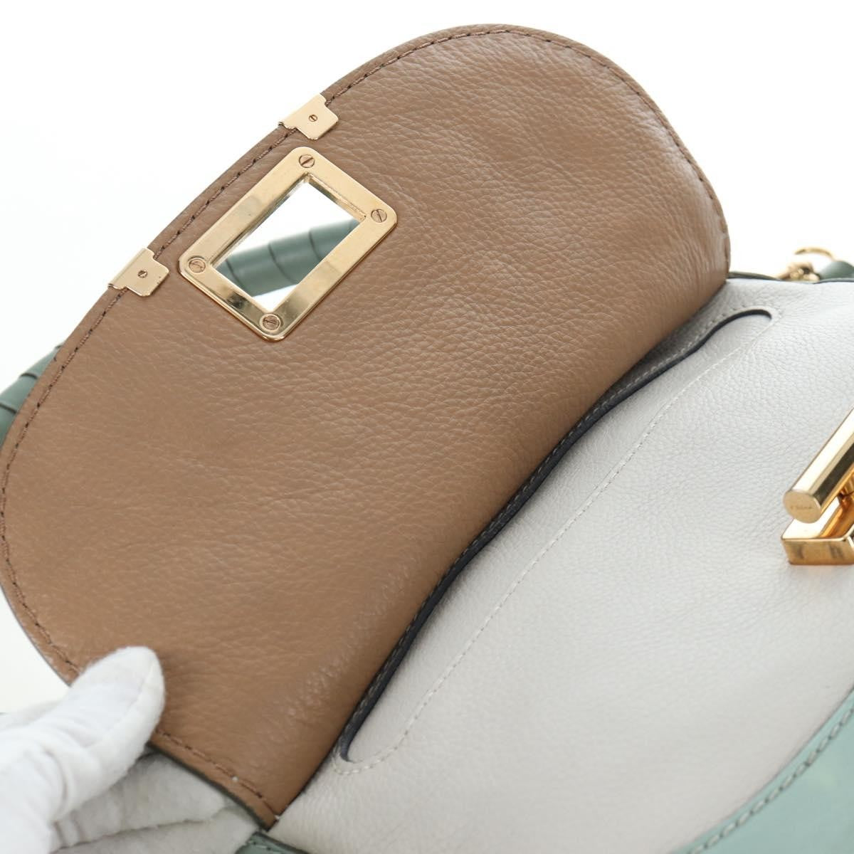 Chloe Marcie Top Handle Leather Green Leather Handbag (Pre-Owned)