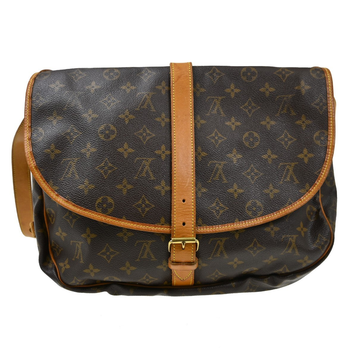 Louis Vuitton Saumur Monogram Canvas Brown Canvas Handbag (Pre-Owned)