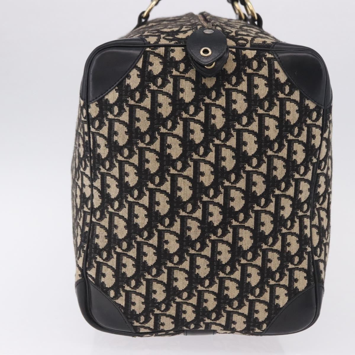 Christian Dior Convertible Boston Oblique Canvas Black Canvas Travel Bag Bag (Pre-Owned)